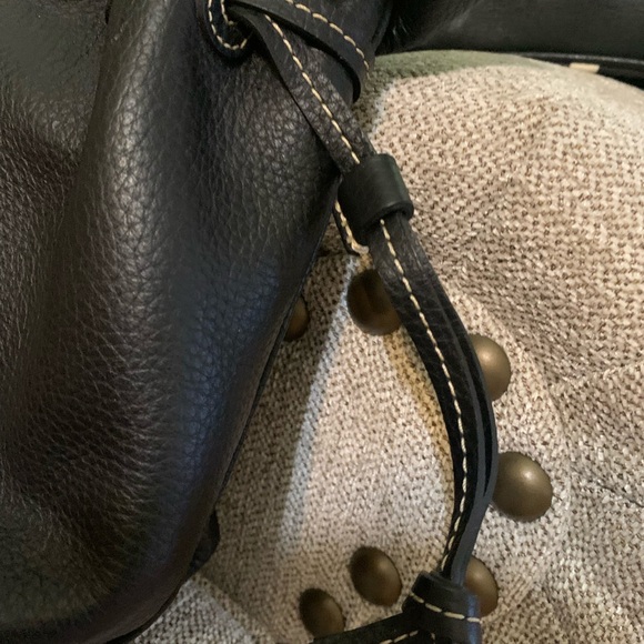 Dooney and Bourke Chiara Black Pebbled Leather Drawstring shopper handbag - Picture 10 of 13